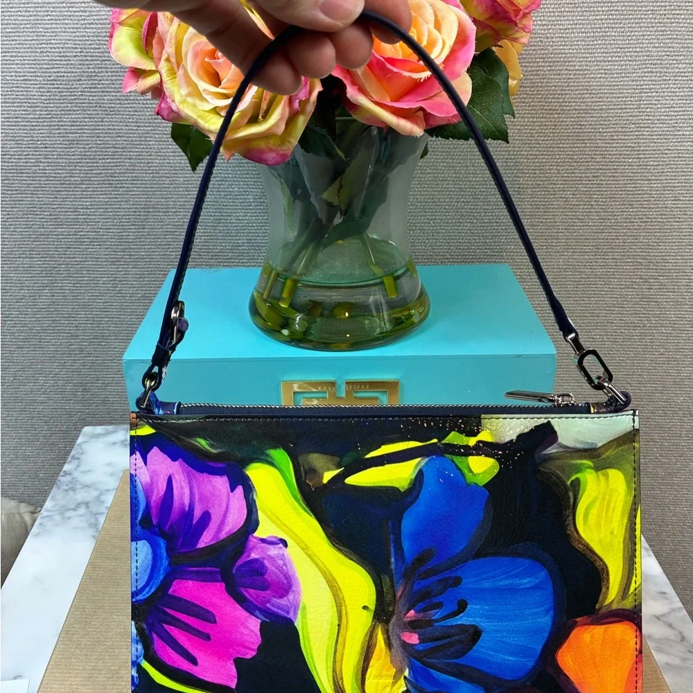 NWT Christian Louboutin Naplak Floral Loubi54 leather pochette Clutch